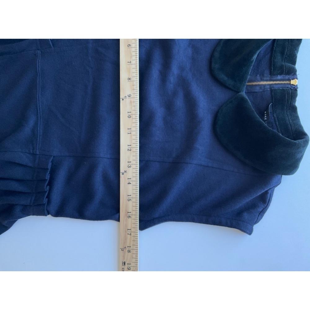 Marc by Marc Jacobs Vintage Top Peter Pan Collar Pleats Preppy Small Navy Blk Sm - Picture 11 of 12
